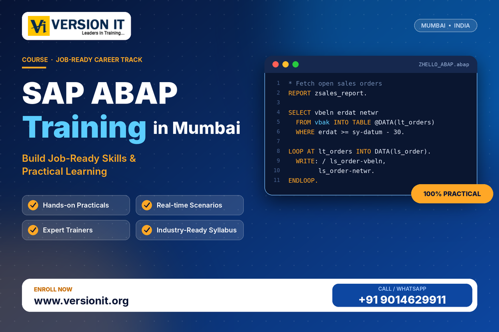 You are currently viewing SAP ABAP Training in Mumbai: Build Job-Ready Skills & Practical Learning